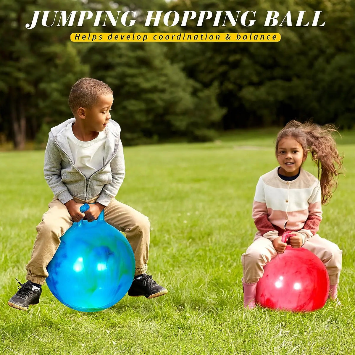 18" Hopper Springbal met Handvat – Buitenspeelgoed met Marmerdesign
