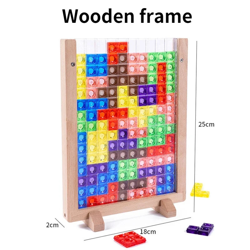3D Houten Tangram Puzzel – Kleurrijk Educatief Speelgoed (3-12 jaar)