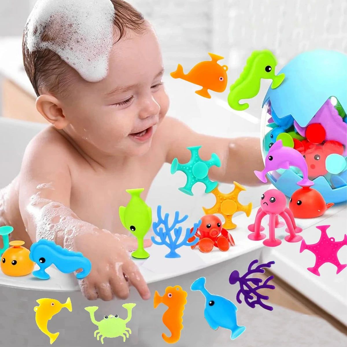 Baby Sucker Badspeelgoed – Zuignap Speelset voor Bad & Douchewand