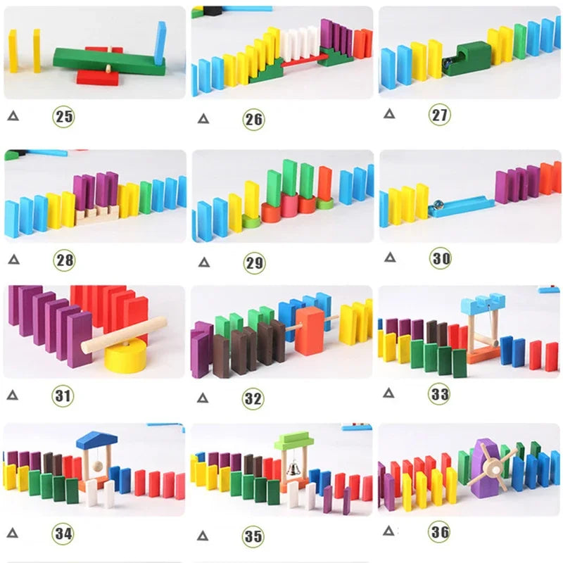 Regenboog Houten Domino Set – Kleurrijk Educatief Speelgoed Kind