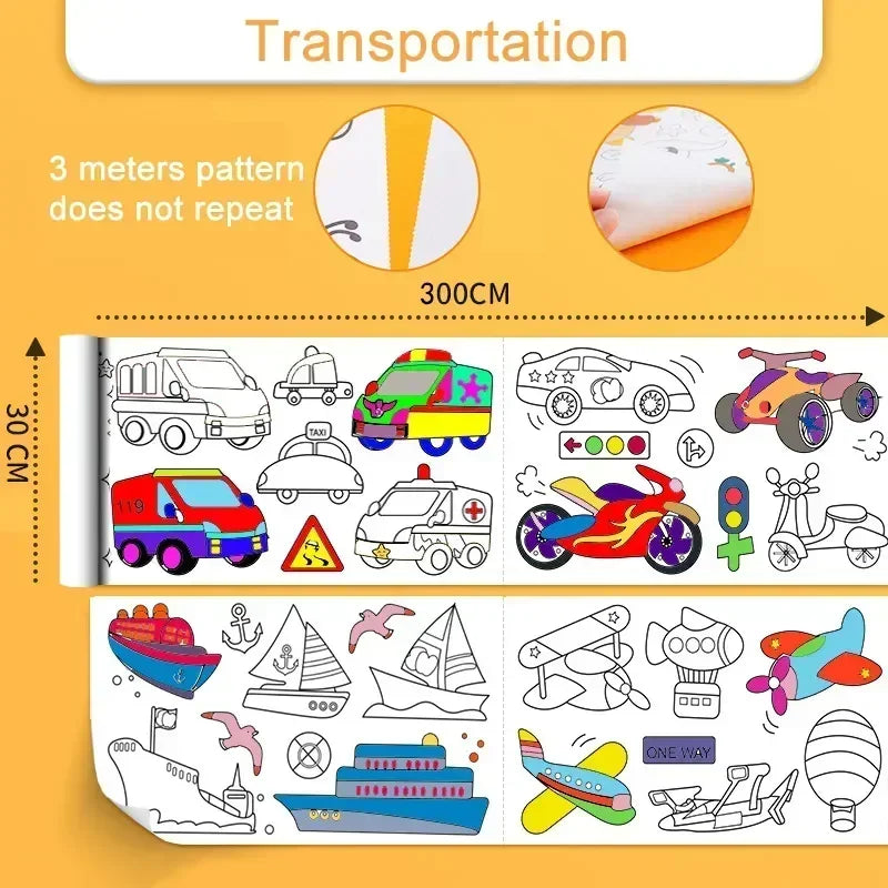 Tekenrol Kinderen 3m – Graffiti DIY Knutselset met Stickers