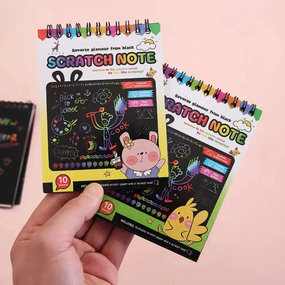 Magisch Kraspapier Kinderen – Rainbow Scratch Art Set (10 Stuks)