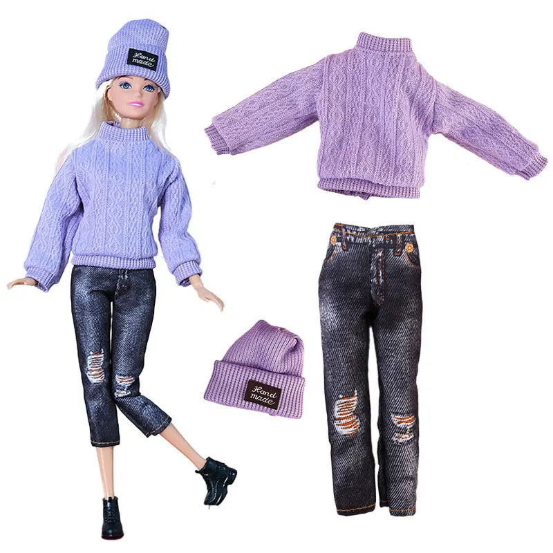 Poppenkleertjes 30 cm – Jurk & Jas Mode Outfit voor Poppen (3+)