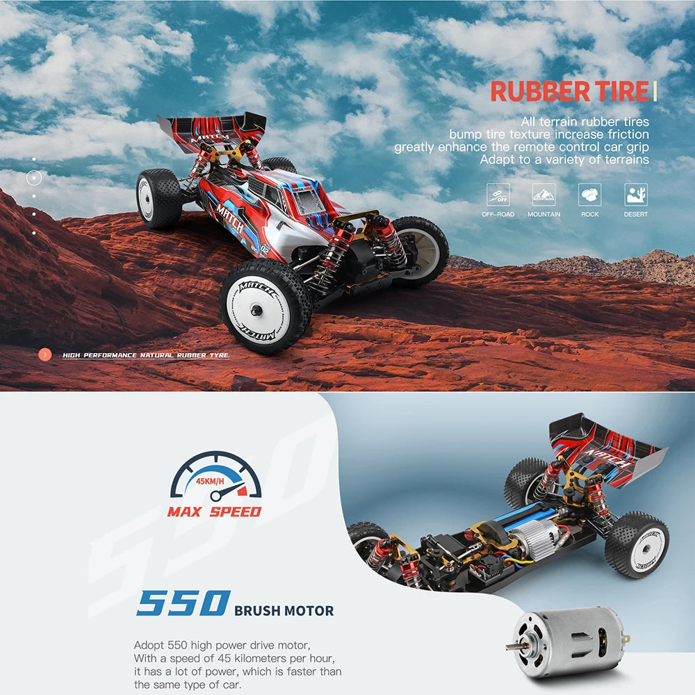 WLtoys 104001 RC Auto 1:10 – 4WD RTR Raceauto tot 45 km/u