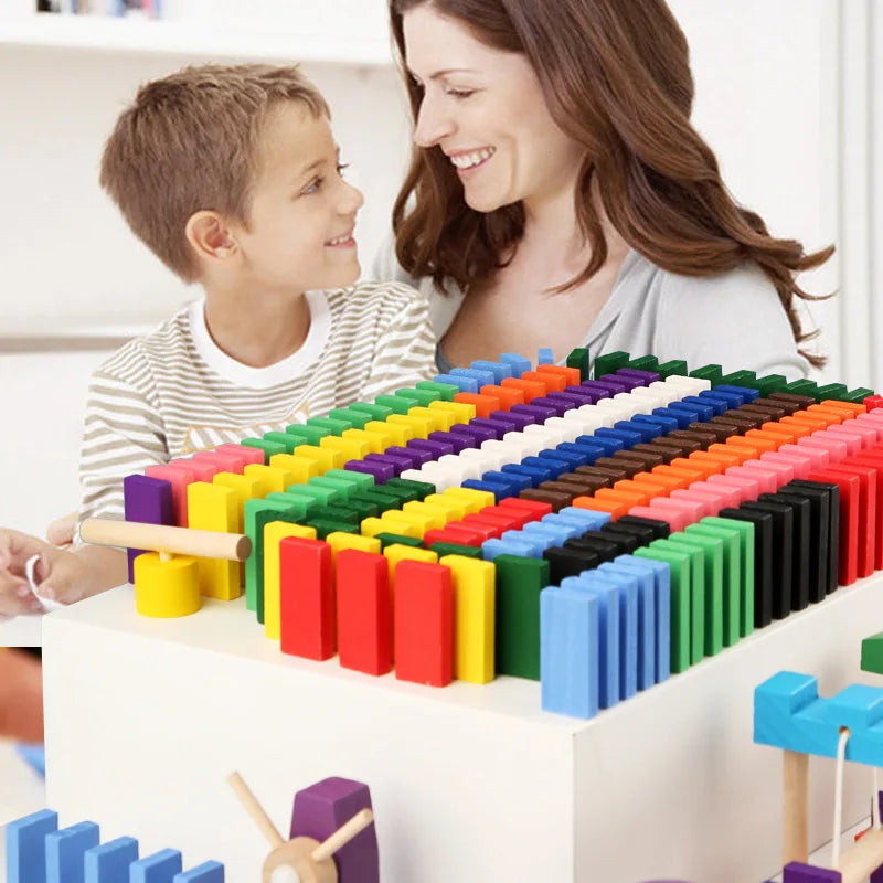 Montessori Houten Domino Stenen – Educatief Speelgoed Kind 4+