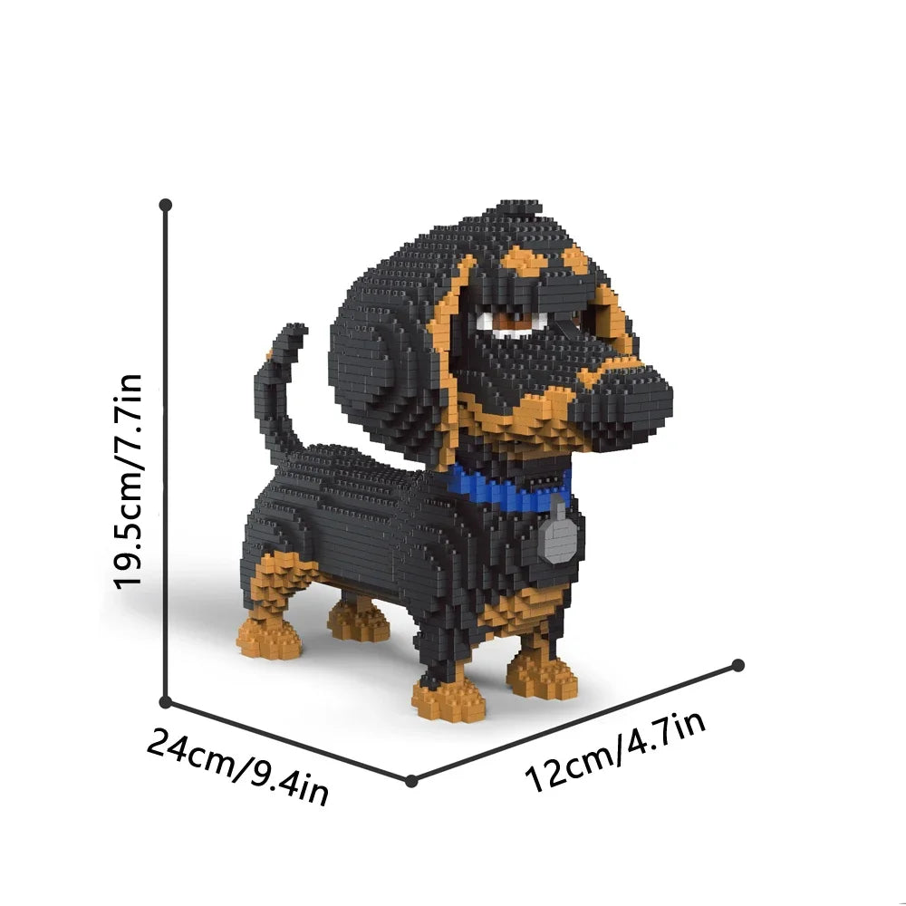 Mini Teckel Bouwset – Micro Hond Bouwstenen (14+ Jaar)
