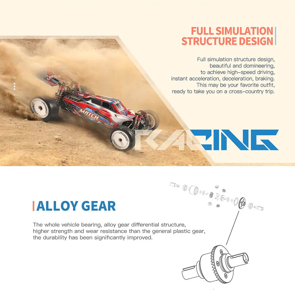 WLtoys 104001 RC Auto 1:10 – 4WD RTR Raceauto tot 45 km/u