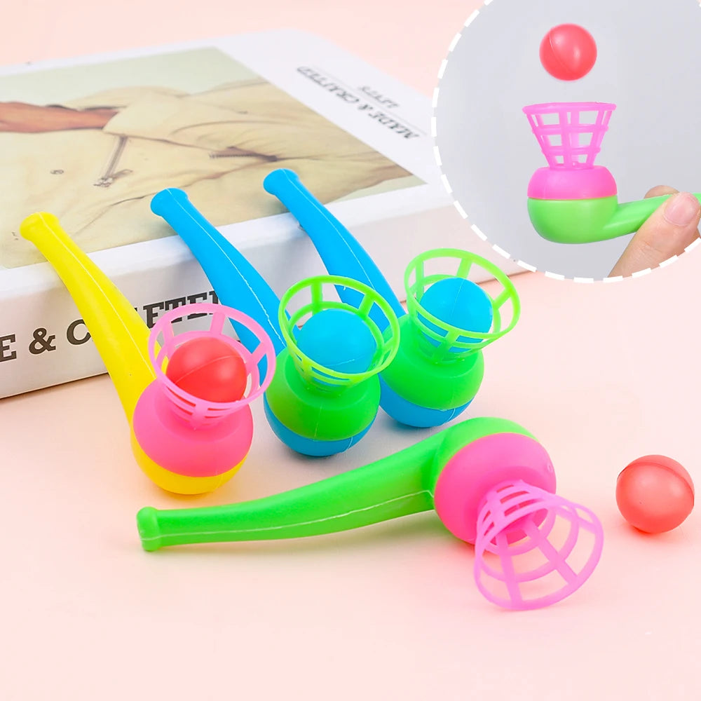 Plastic Pijp Blaasspel – Luchtbalspel voor Kinderen (2/4/8 Stuks)