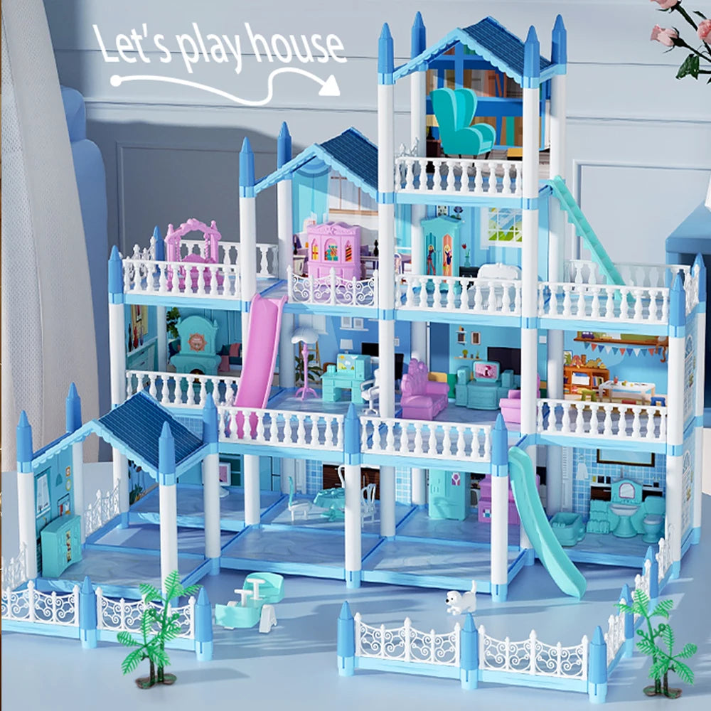 DIY 3D Poppenhuis Set – Cartoon Miniatuurhuis voor Kinderen 3+
