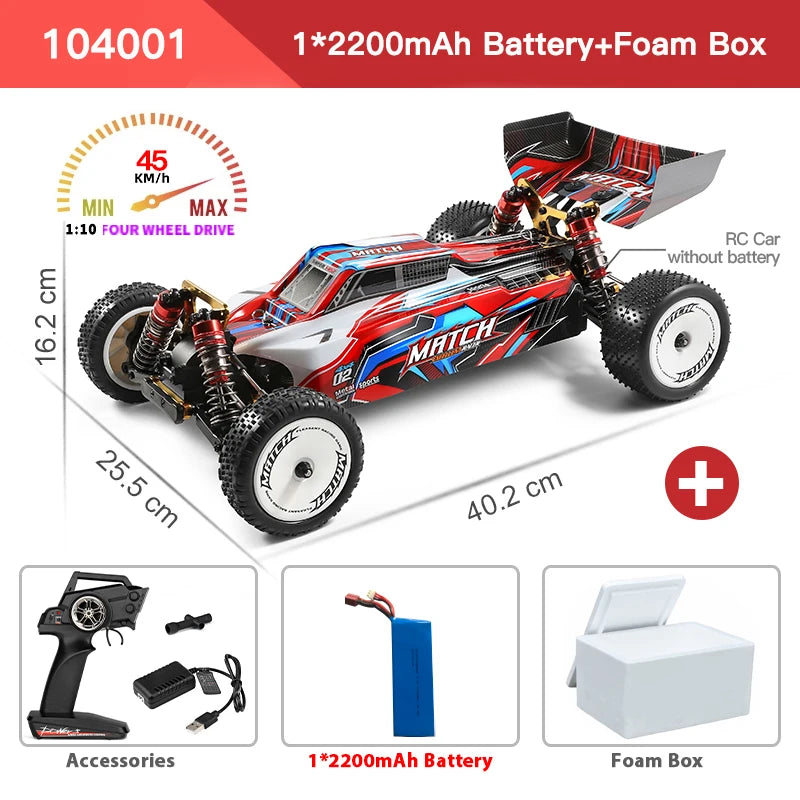 WLtoys 104001 RC Auto 1:10 – 4WD RTR Raceauto tot 45 km/u