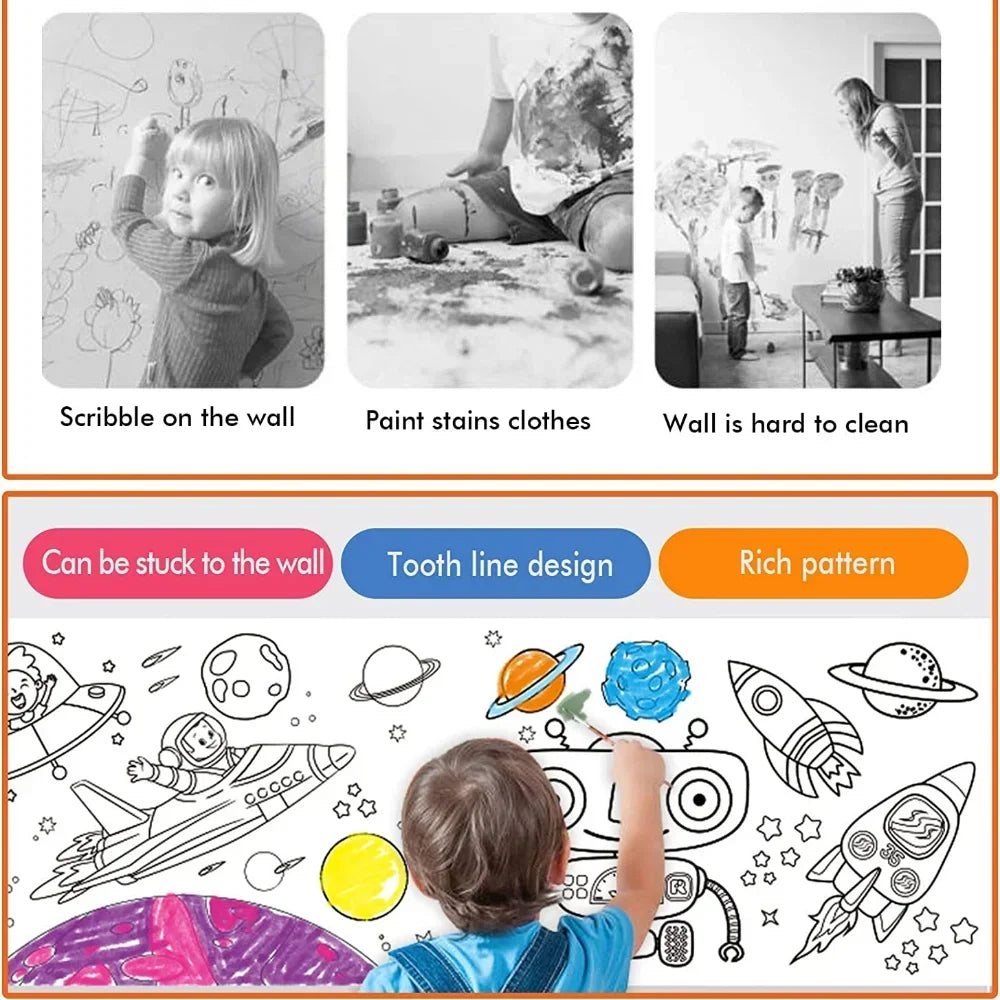 Tekenrol Kinderen 3m – Graffiti DIY Knutselset met Stickers